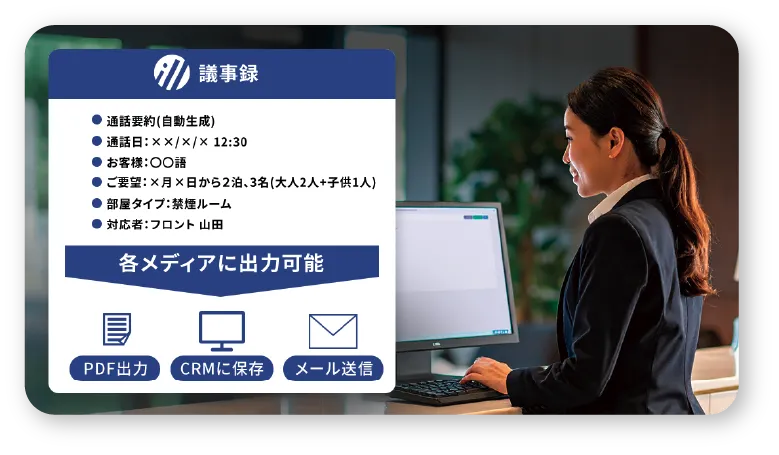通話内容から自動生成された議事録