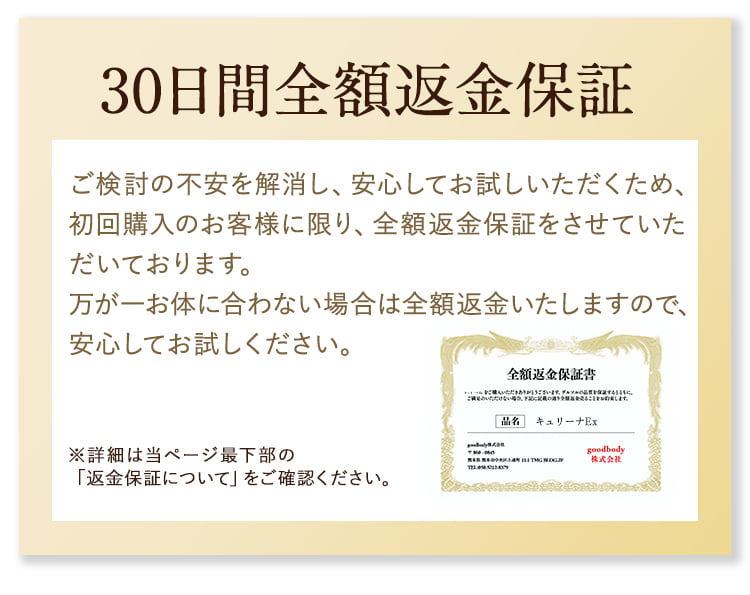 全額返金保証